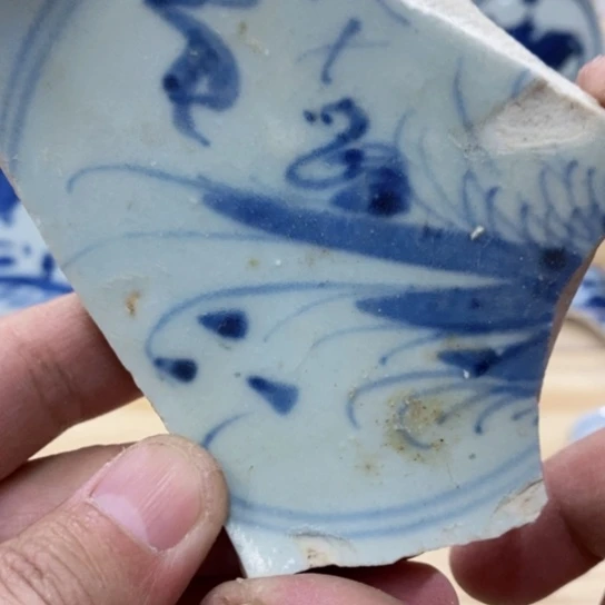 瓷片现代瓷器青花瓷片