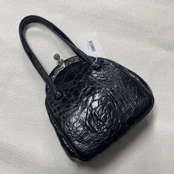 【六六中古】孤品复古黑色手提包ab965