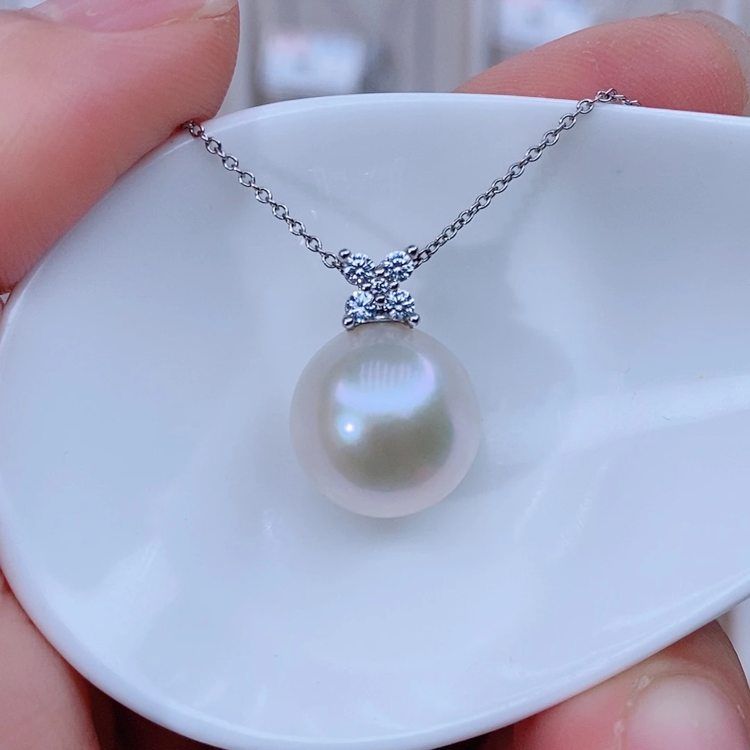 银S925镶嵌颈饰淡水珍珠