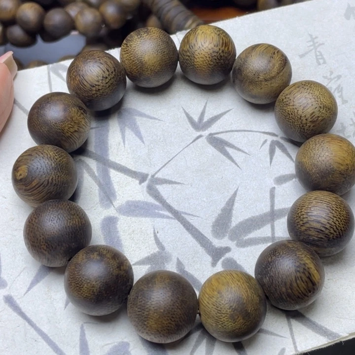 L***月沉香手串棋楠沉香16单圈高货