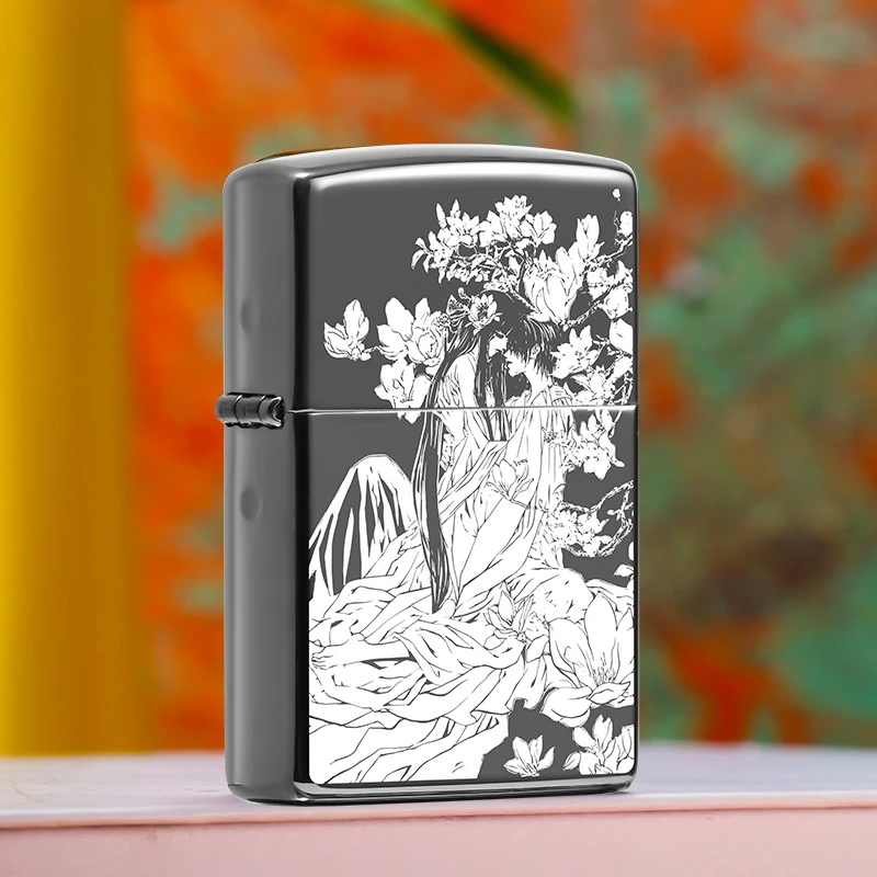 ZIPPO打火机玉兰之下 卿卿之约防风煤油送男友礼盒520正品DYJ1