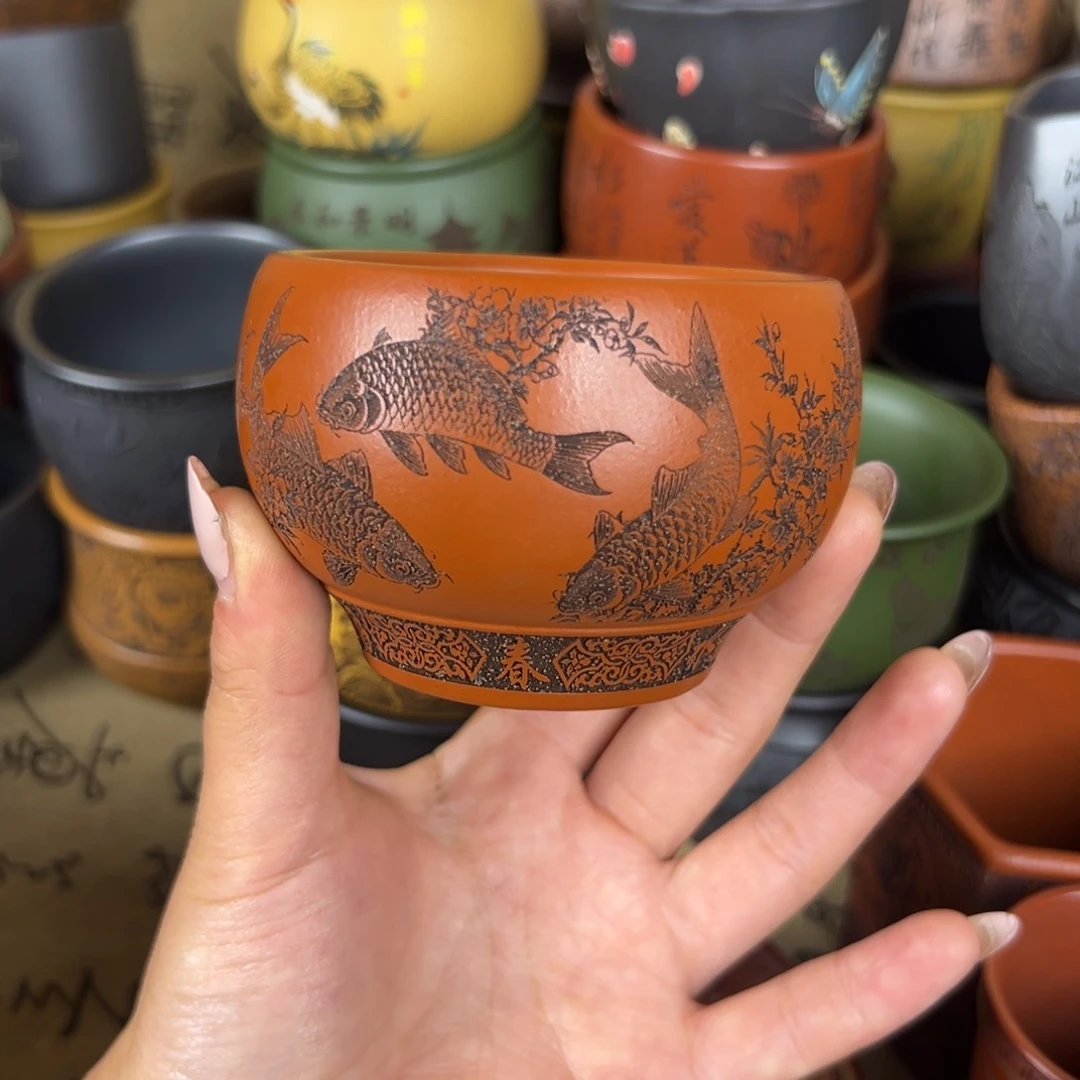 紫泥茶杯紫砂紫砂