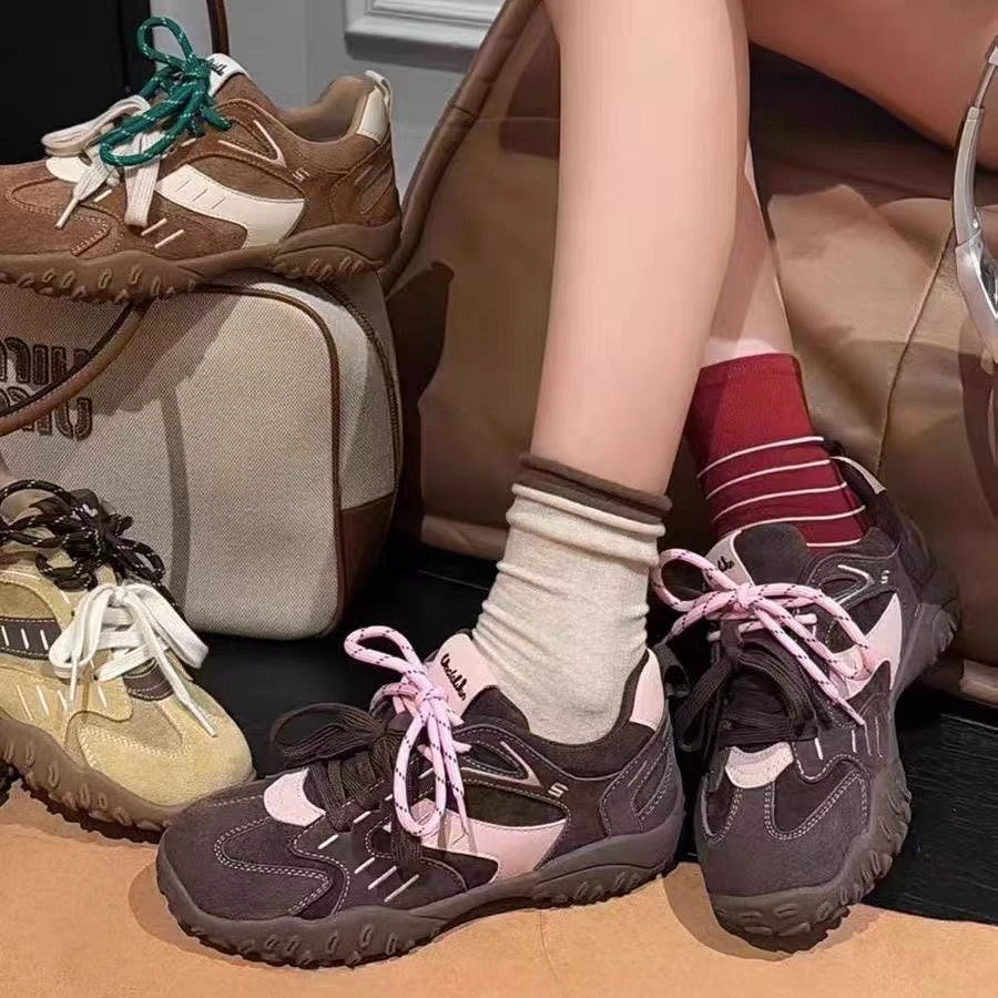 六真皮厚底德训鞋女鞋系带休闲厚底德训复古韩版阿甘鞋 9931春季