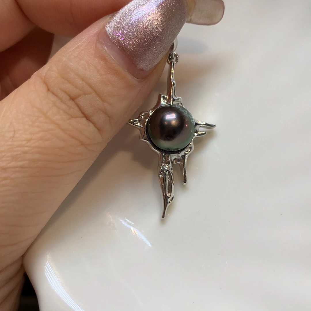 海水珍珠银S925镶嵌颈饰