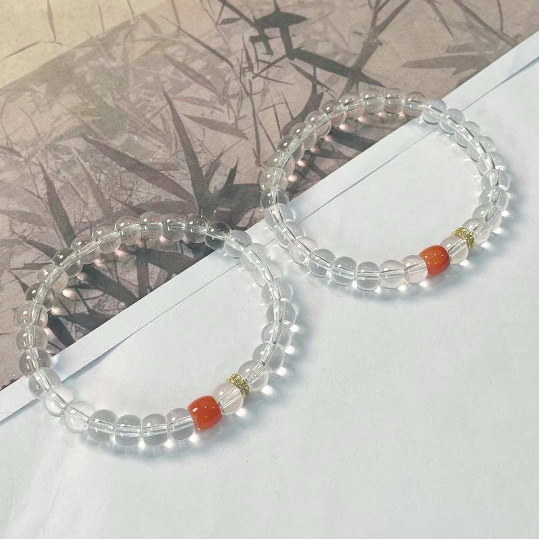 【小宝珠宝】16 T18670-白水晶DIY直切手串-多样性发其一-7mm