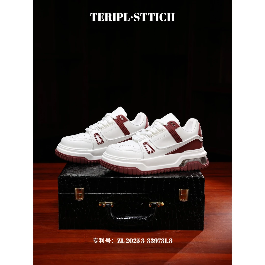 TERIPL情侣款真皮隐形增高爆款鞋子轻奢男鞋板鞋运动鞋手工皮鞋