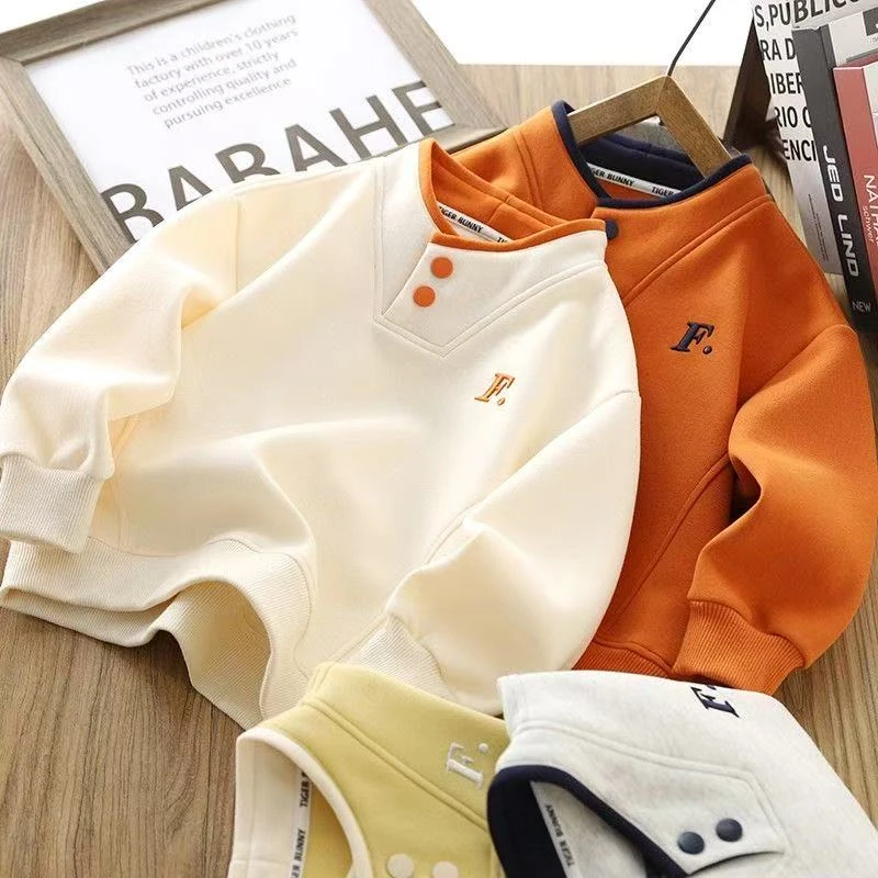 男童卫衣2025春季新款中大童帅气POLO衫儿童宽松韩版运动上衣