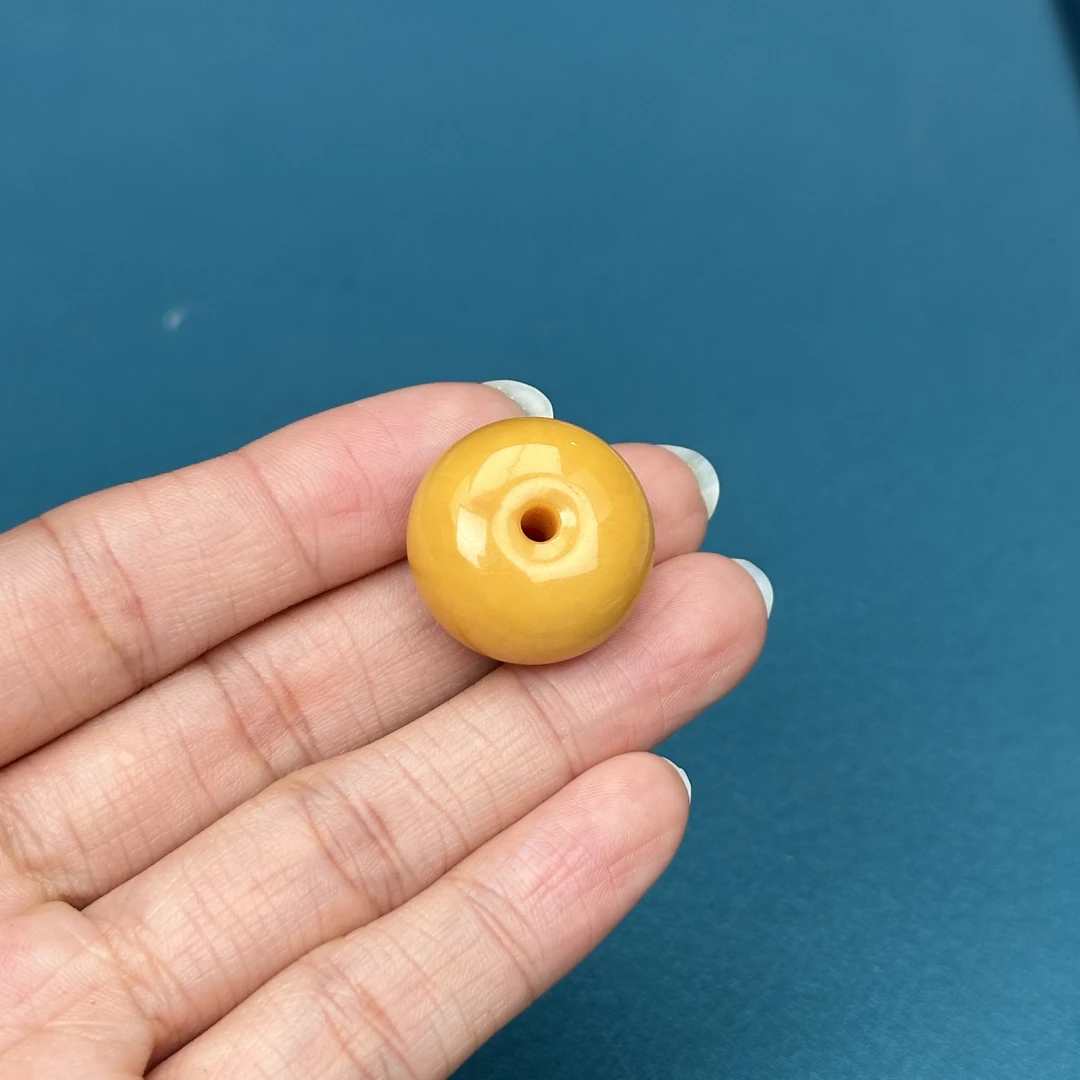 Y3006天然原矿蜜蜡 鸡油红白花平安扣 21*12.7mm抖音基地质检发货