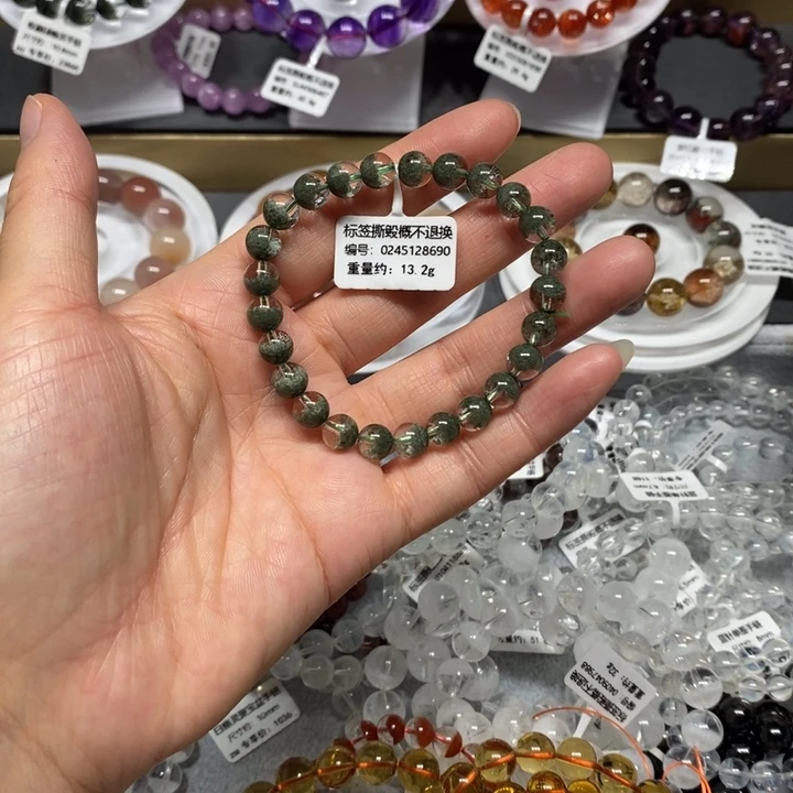 未镶嵌手链水晶绿幽灵