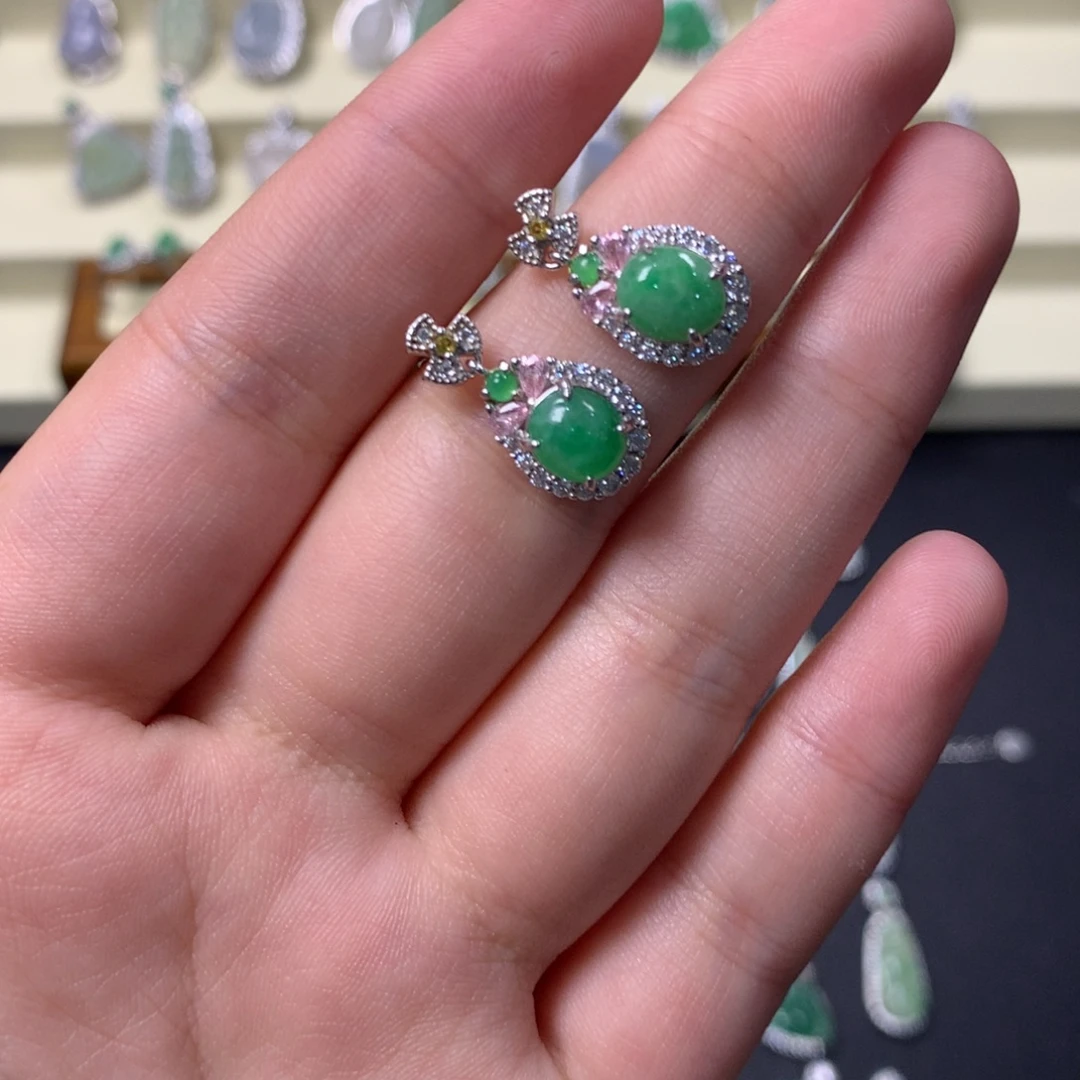 翡翠银S925镶嵌颈饰