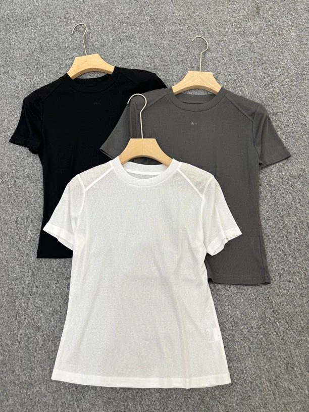 8910#短袖圆领常规老钱风常规款T恤打底时尚舒适透气夏季