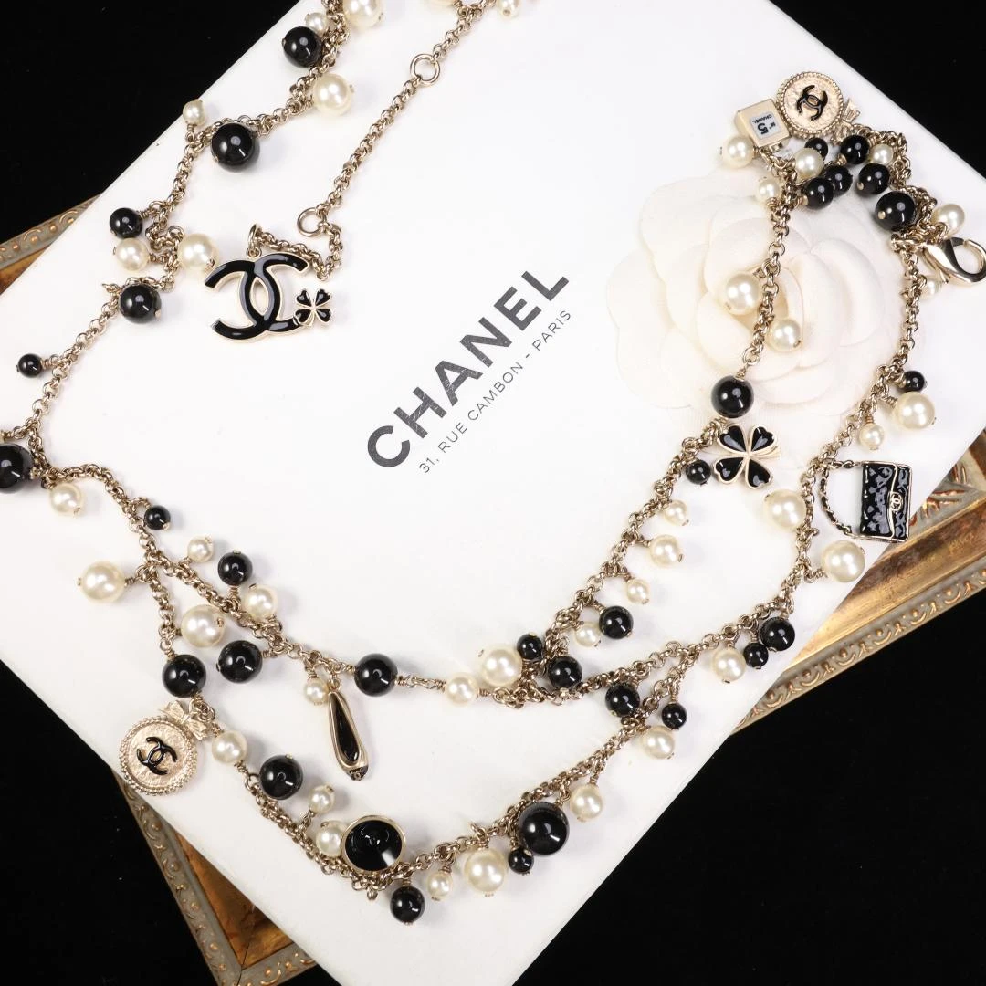 95新 Chanel/香奈儿 柚礼中古/香奈儿多元素珍珠流苏腰链XP