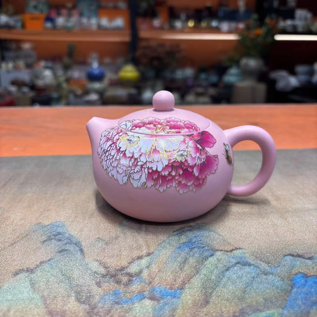 友名 粉色紫砂粉黛牡丹西施壶-6352