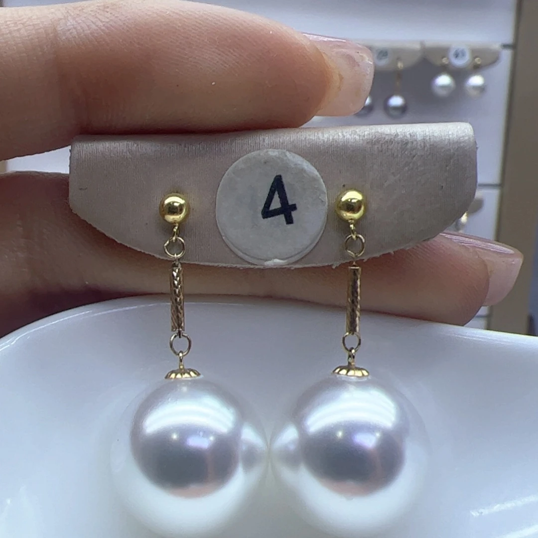 淡水珍珠耳饰18K金镶嵌