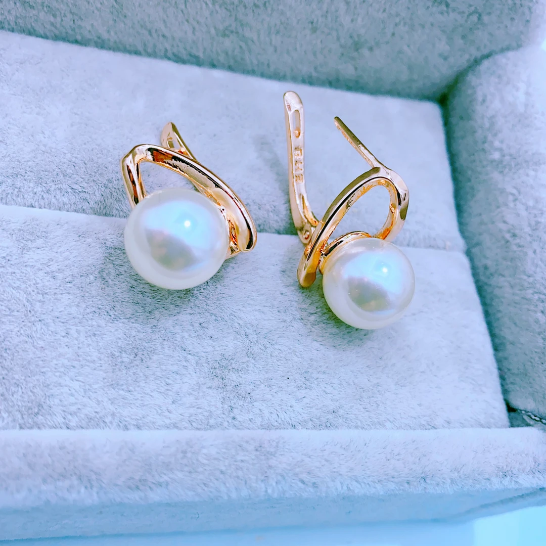 合金玻璃耳饰 marwayt pason 耳环 玫瑰金色 مەرۋايىت پاسون