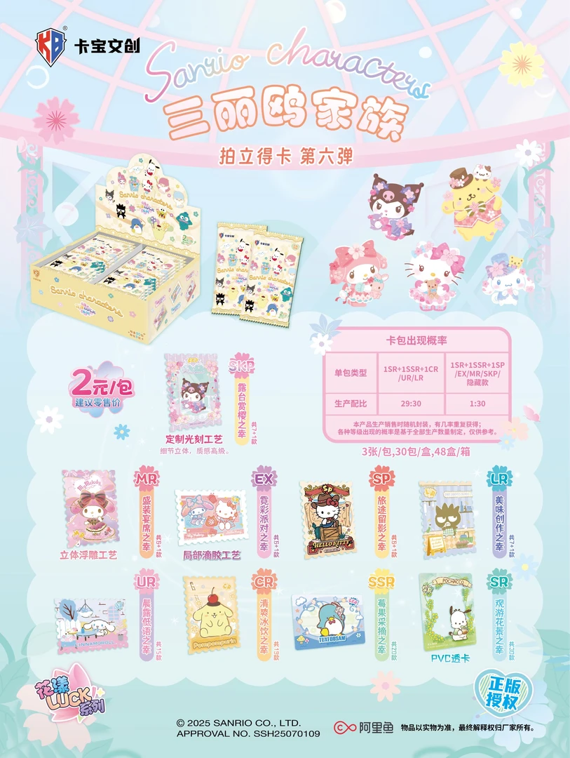 卡宝文创【浮浮】三丽鸥家族 2米包 拍立得卡 第六弹 收藏卡牌盲盒