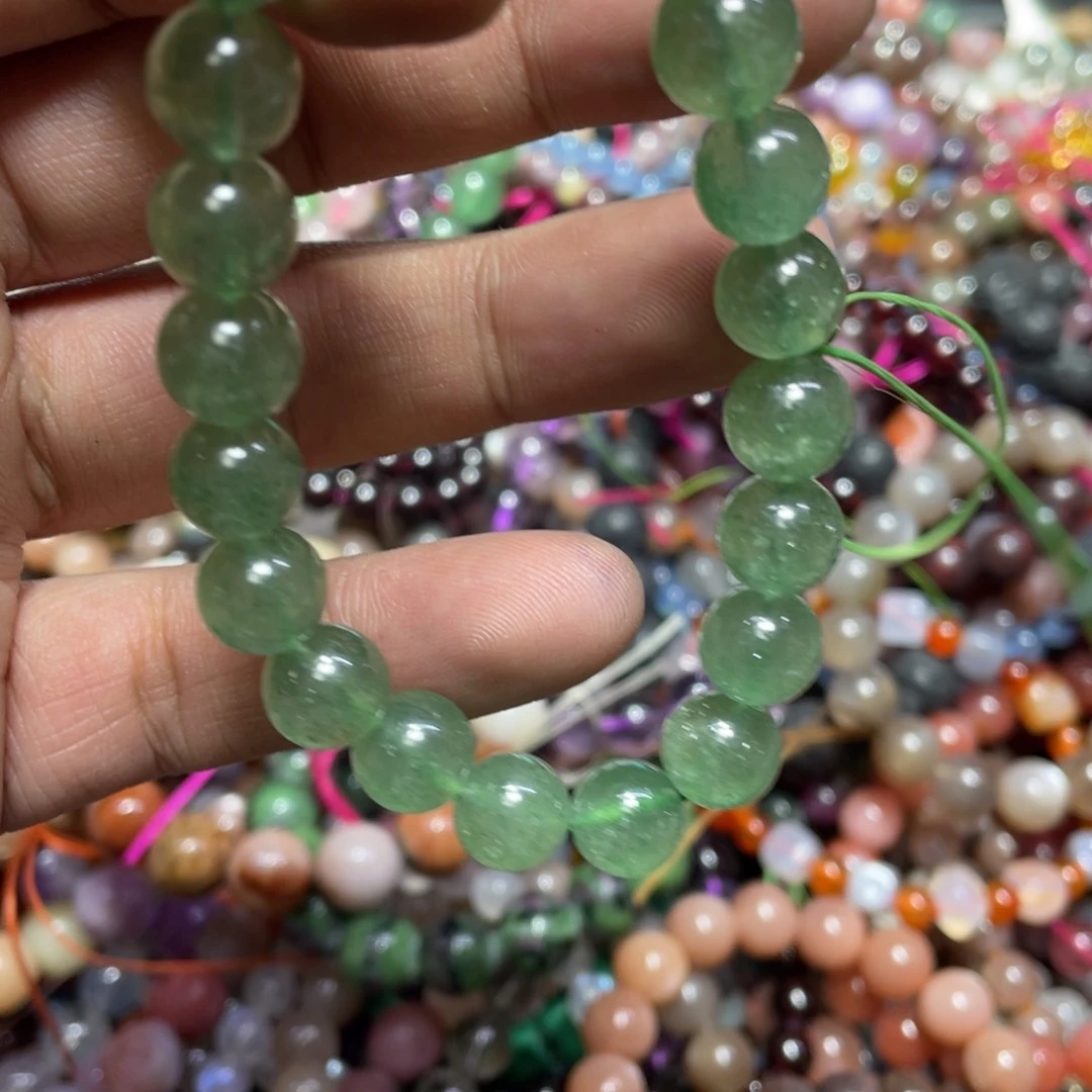 烟晶手链银S800镀金镶嵌