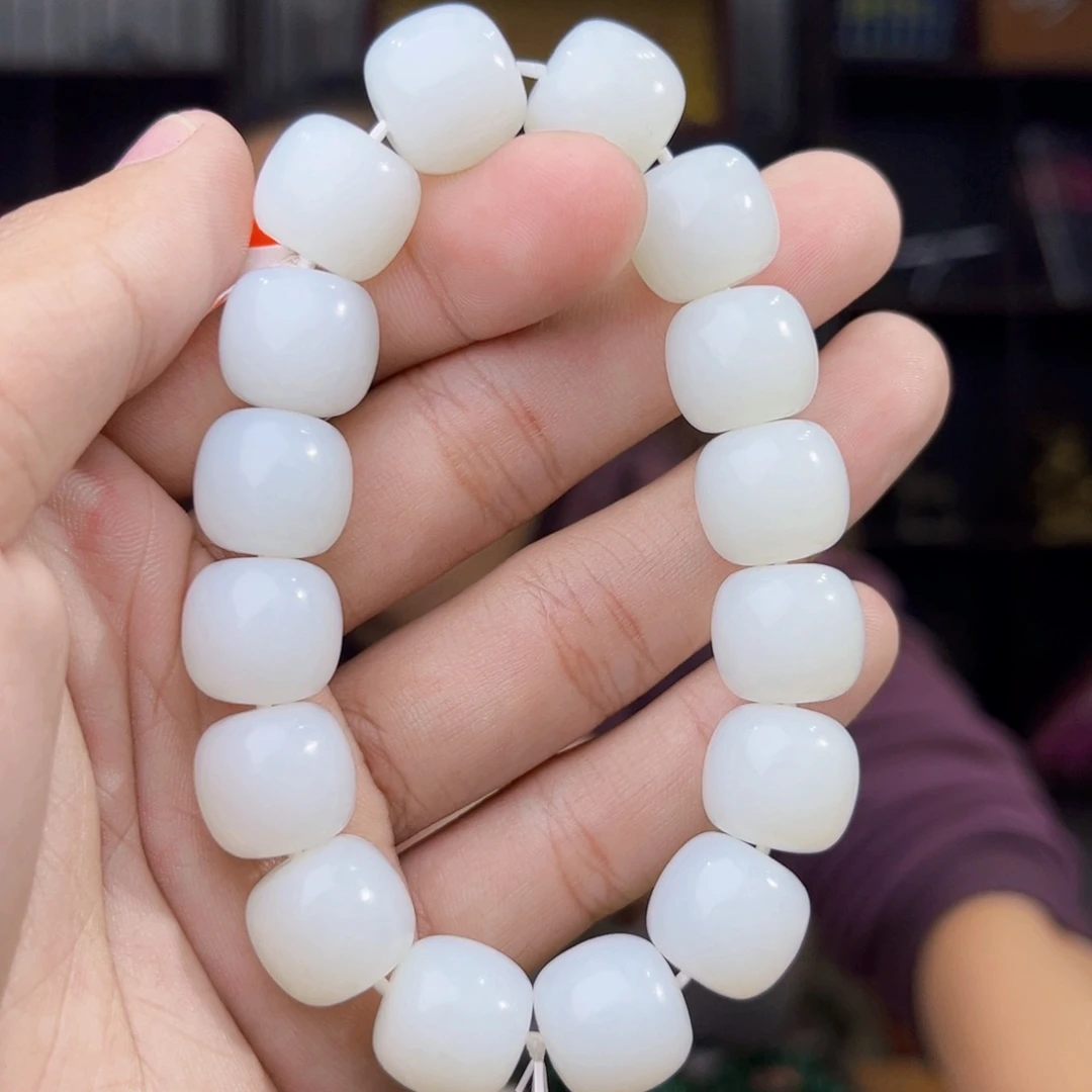 和田玉未镶嵌手串天然和田玉新疆且末米达卡14老型