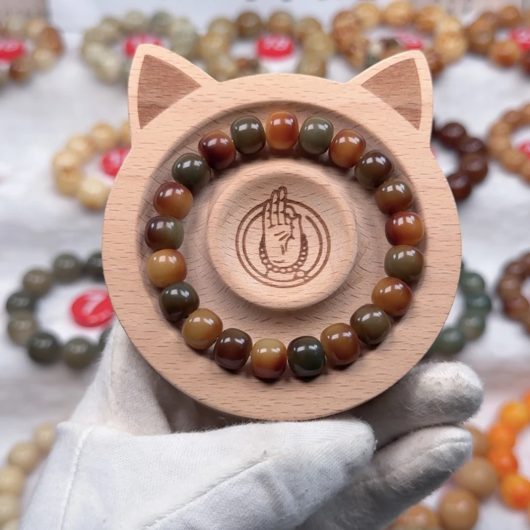 白玉菩提吊坠卡11焦糖布丁