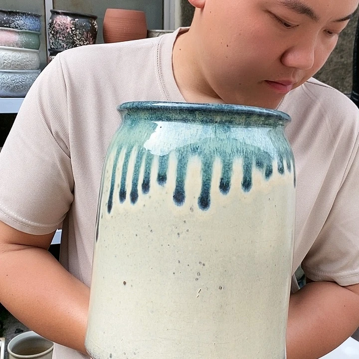 紫砂花盆口17高26瑕疵