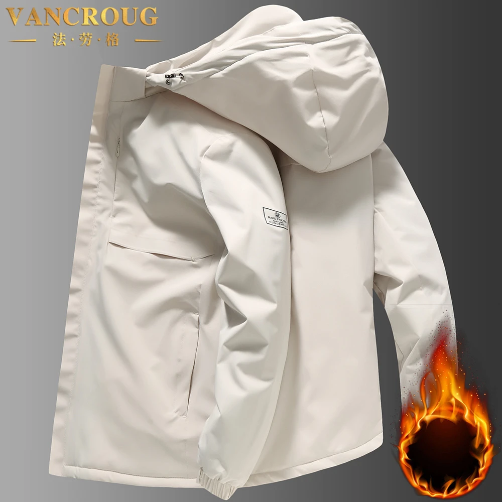 VANCROUG/法劳格棉服男士冬季宽松大码加绒加厚休闲户外运动外套