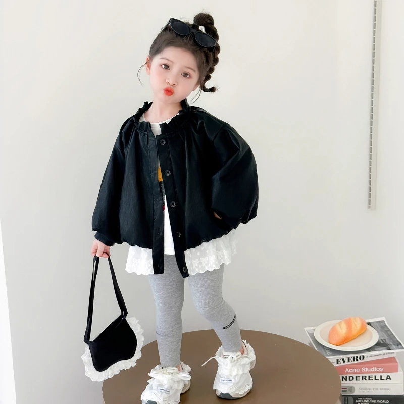 女童皮衣外套春秋款2025新款时髦潮酷小女孩宝宝秋季上衣儿童衣服