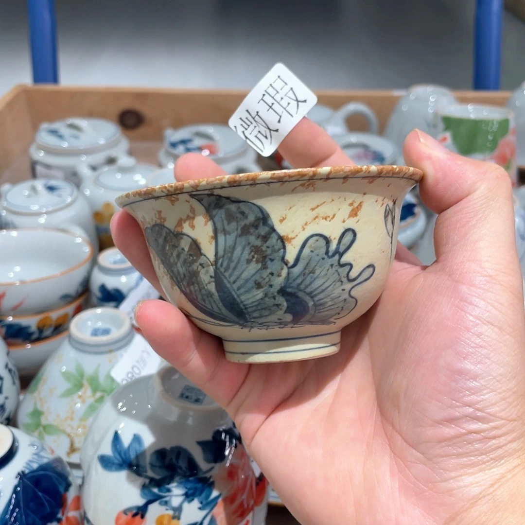 釉下手绘茶具微瑕