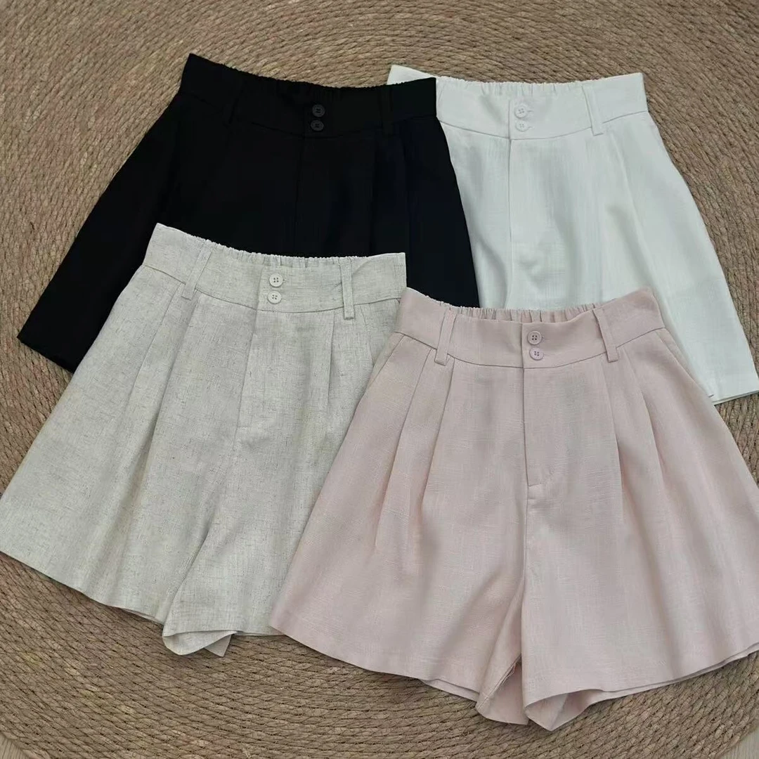 6663老钱风百搭高腰短裤~