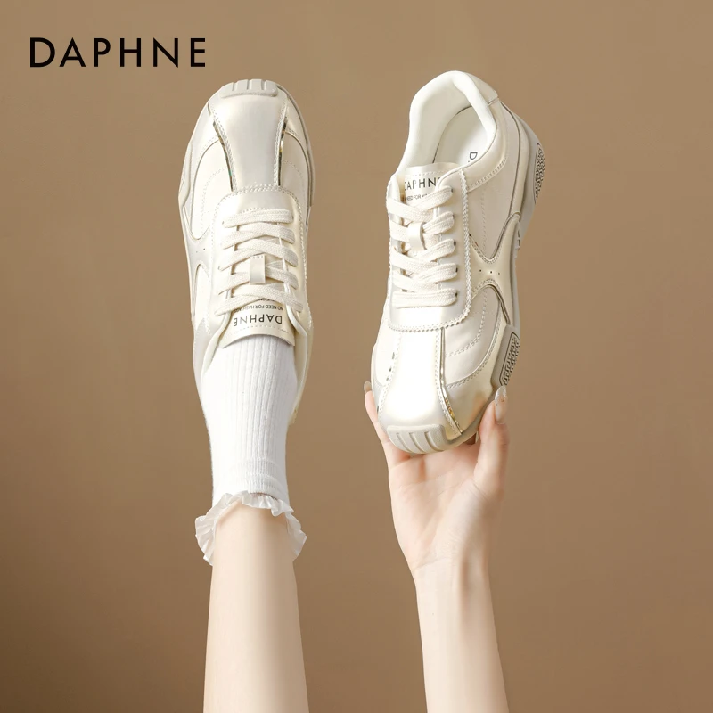达芙妮2025秋季新款厚底德训鞋女款软底小白鞋时尚百搭运动休闲鞋