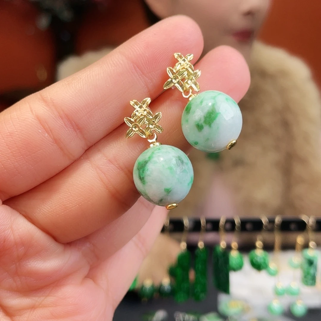 翡翠未镶嵌耳饰饰品