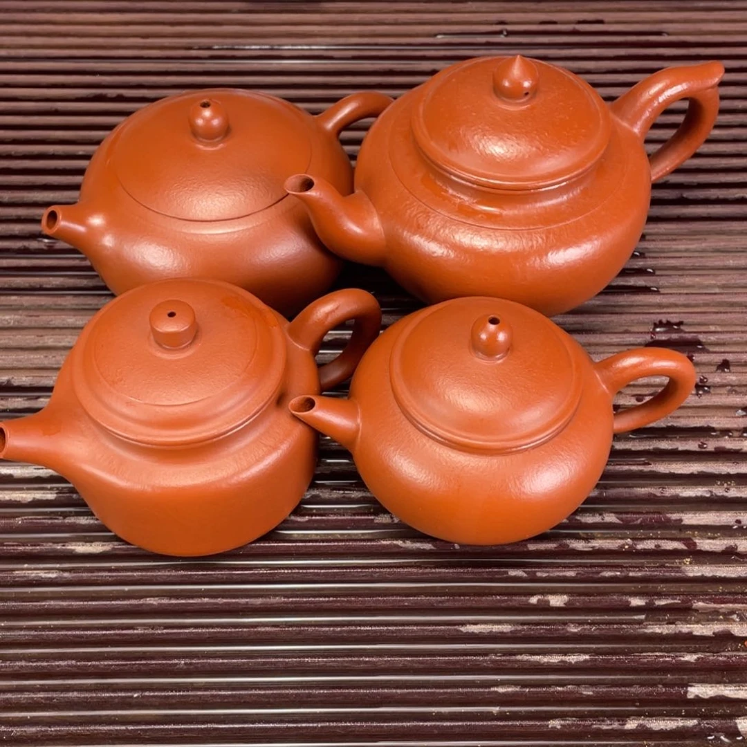 茶壶紫砂四个全手工赵庄朱泥