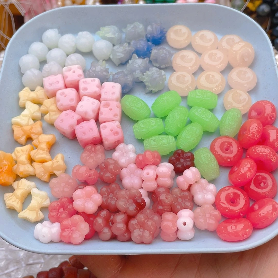 玛瑙/玉髓珠宝半成品未镶嵌贝壳压花8颗随机发或备注