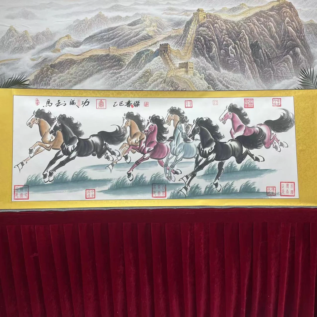 李书杰——马到成功——精品国画——200cmX70cm卷轴