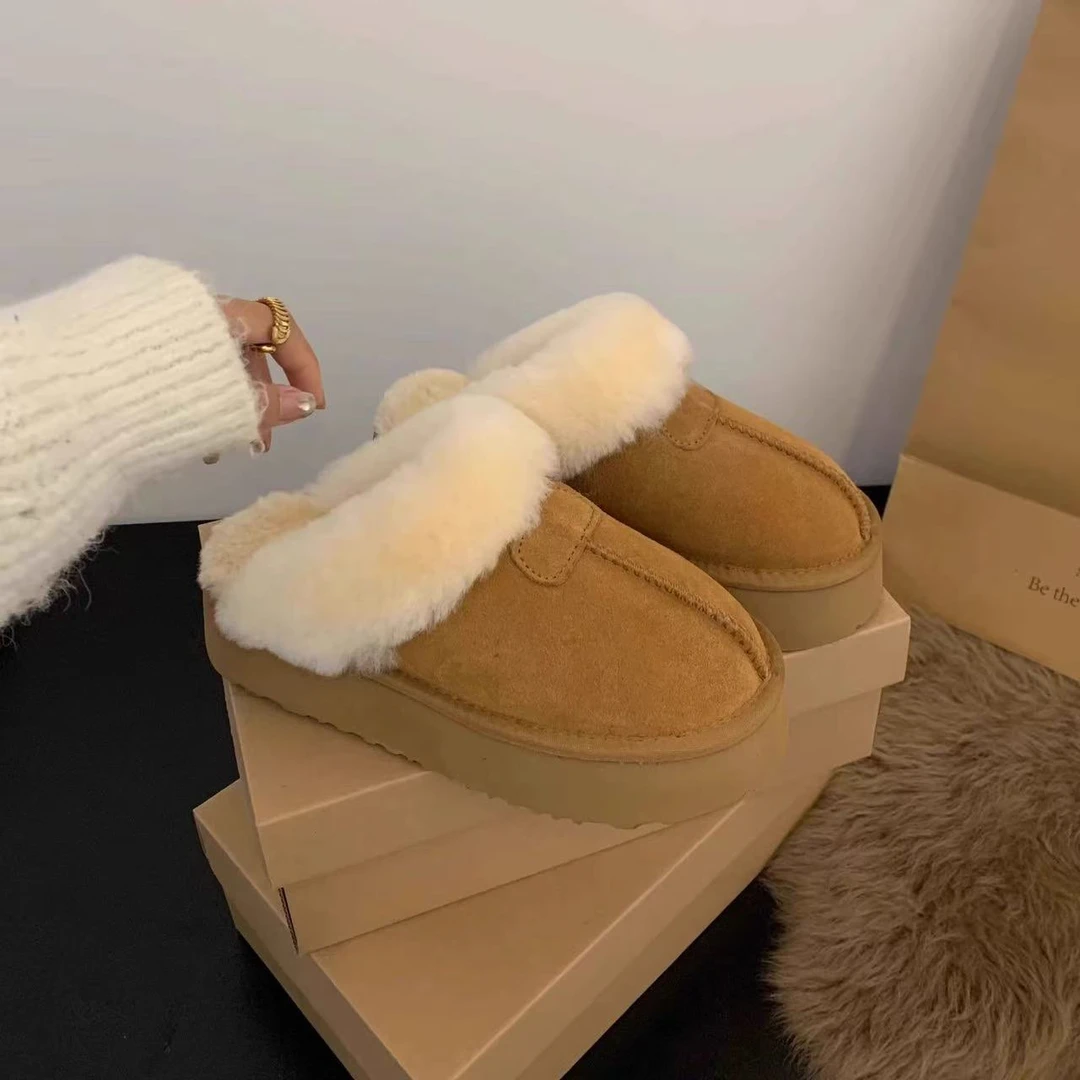 （退换货运费补贴）桑坡版厚底雪地棉懒人一脚蹬~~朱朱2