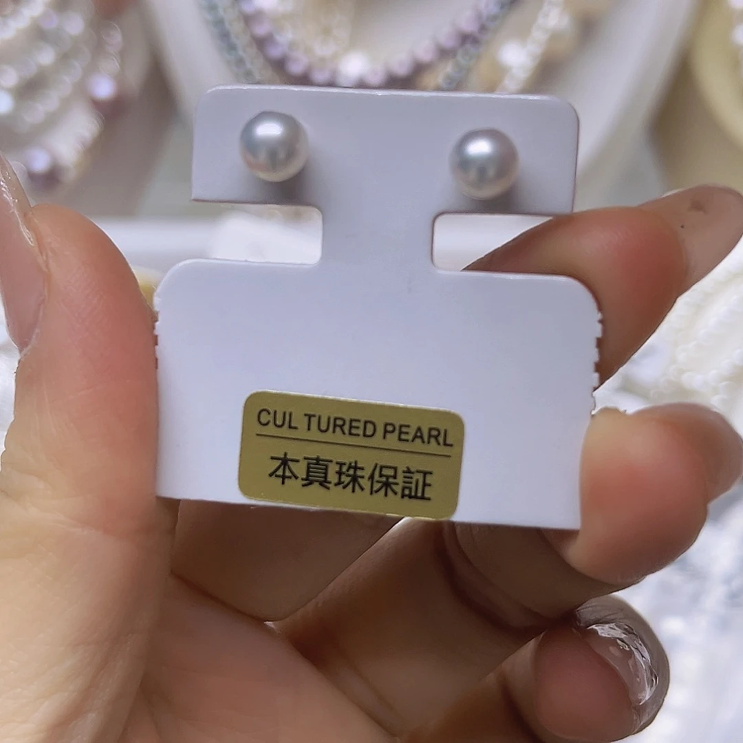 淡水珍珠吊坠或者耳钉银S925镶嵌