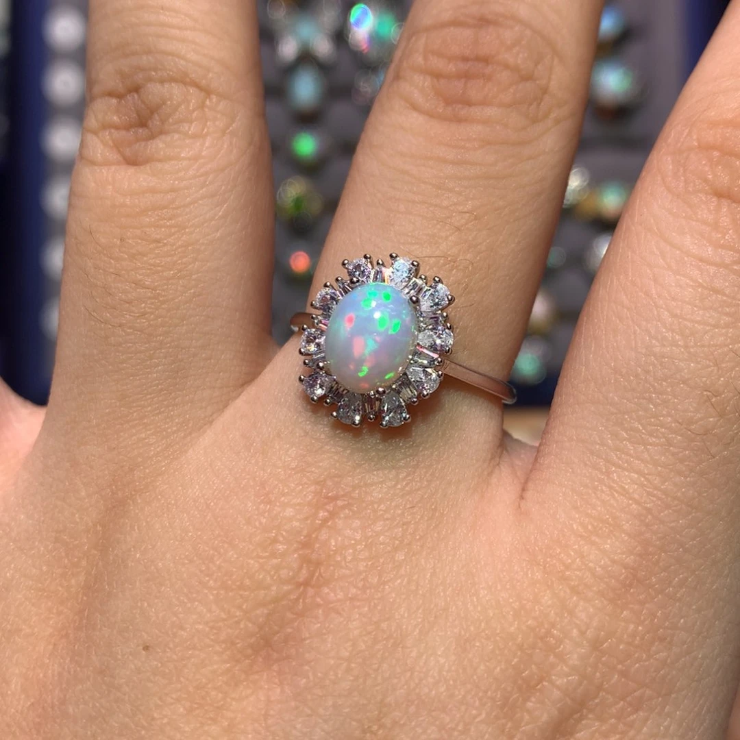 银S925镶嵌欧泊戒指