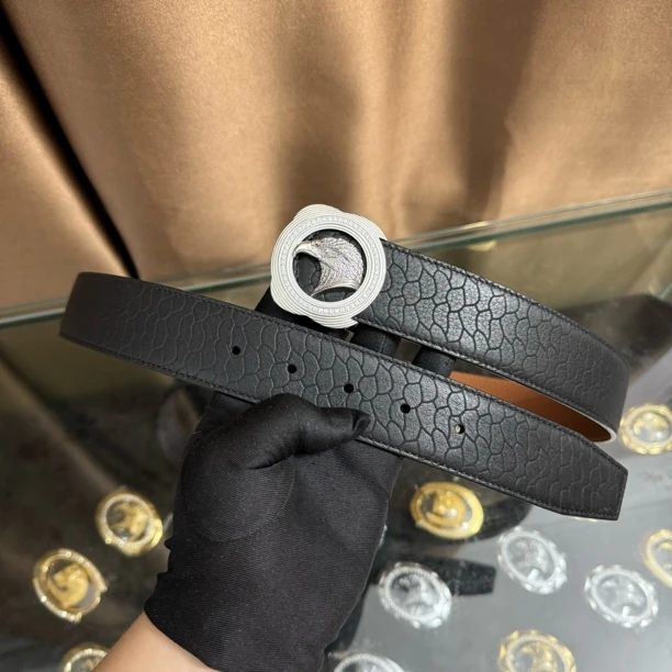 史蒂芬新款百搭男士皮带高档休闲老鹰头牛皮腰带青中老年时尚商务