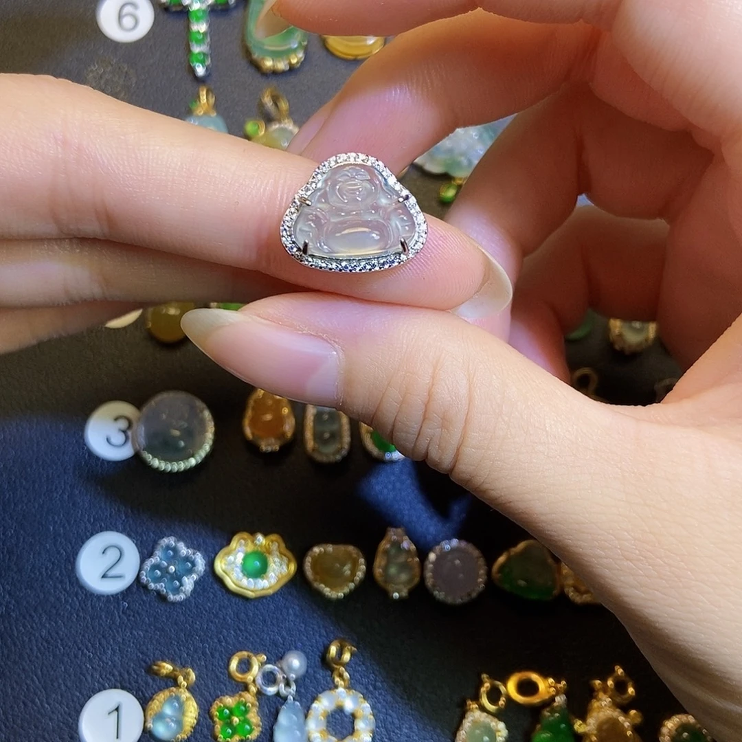 翡翠银S925镶嵌吊坠(不含链)