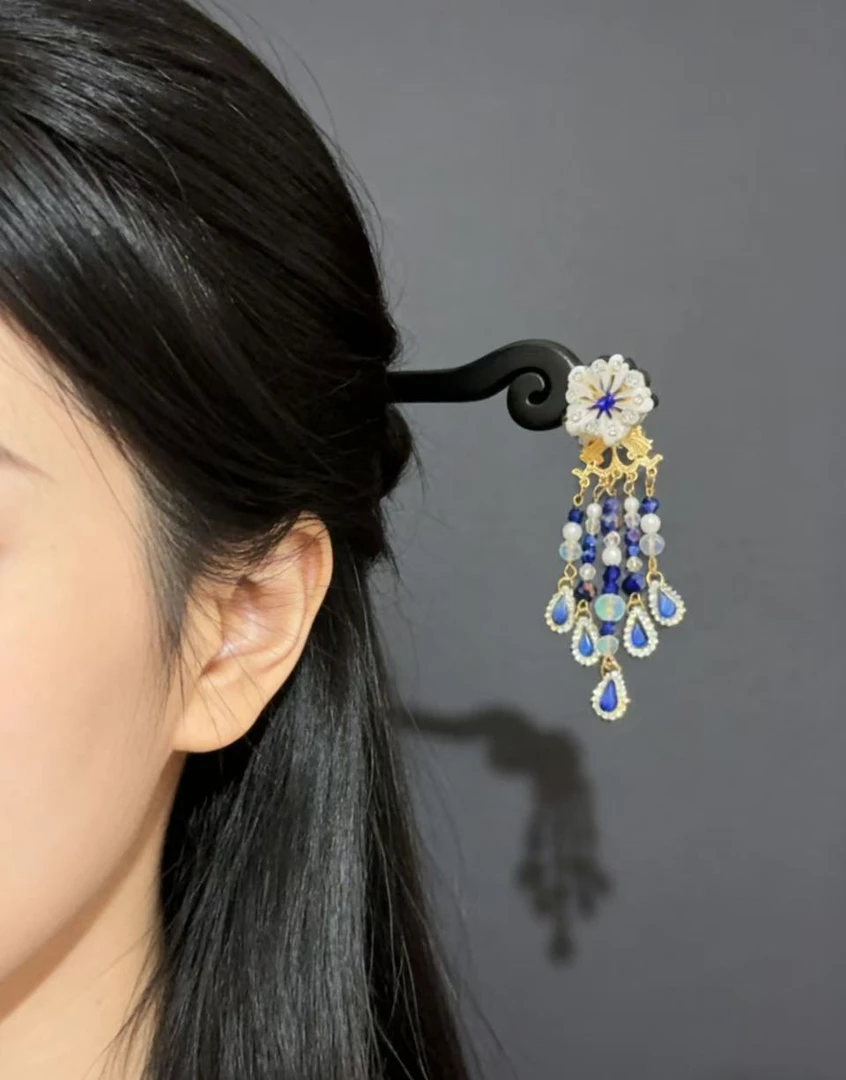 【星梦】饰逅蓝水高级感气质简约百搭新中式发簪