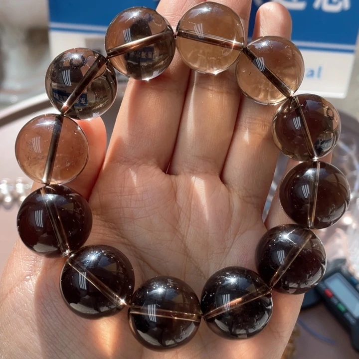 水晶手串未镶嵌基本纯净体茶晶 20➕