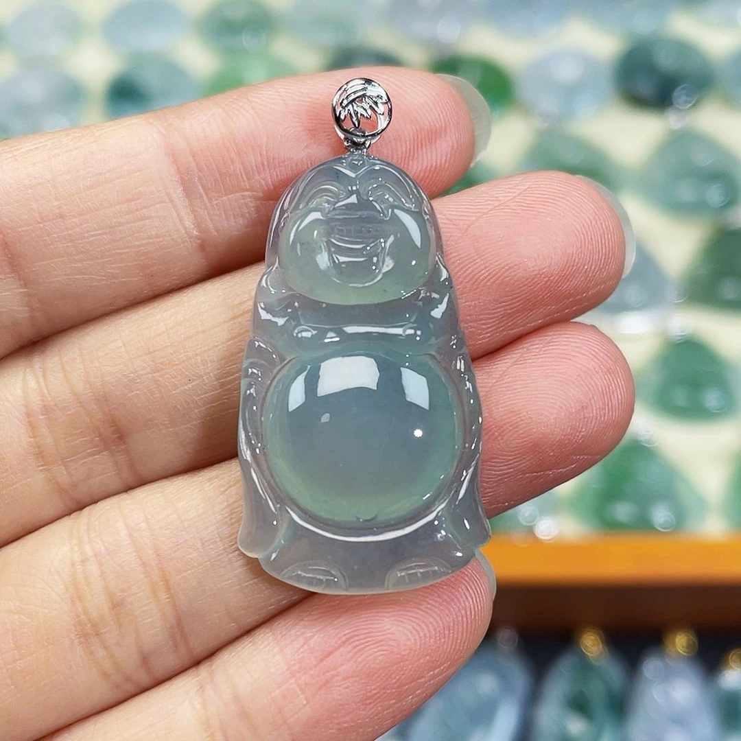 翡翠颈饰18K金镶嵌吊坠