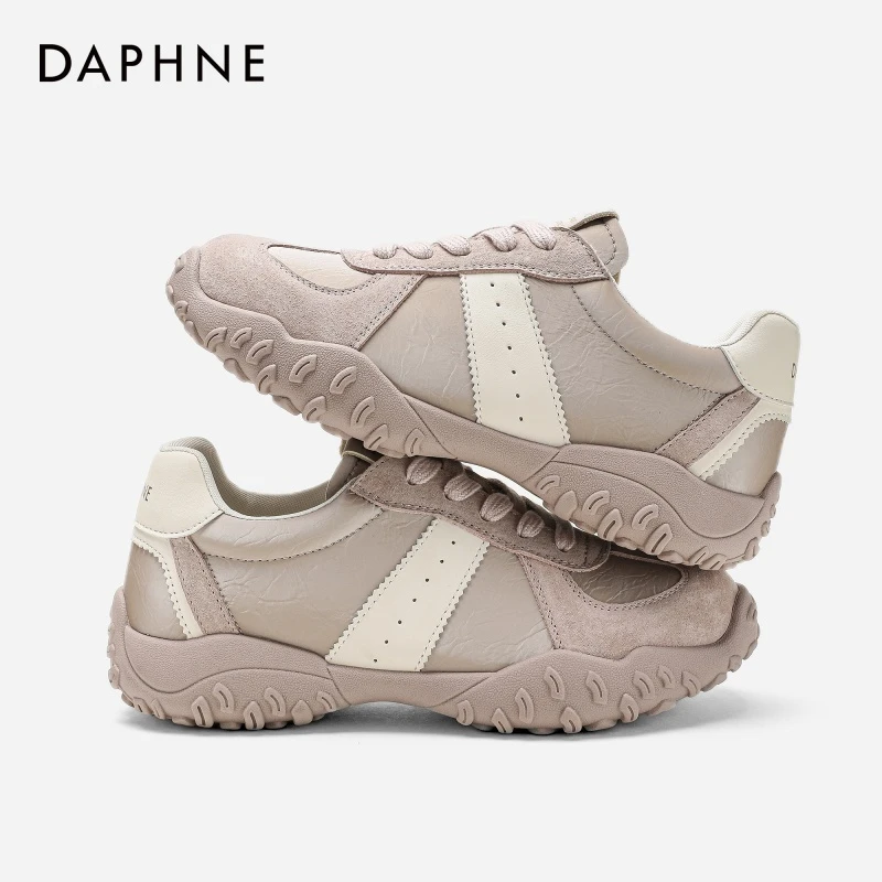 Daphne/达芙妮内增高真皮德训阿甘鞋女2025夏新款复古透气轻便鞋