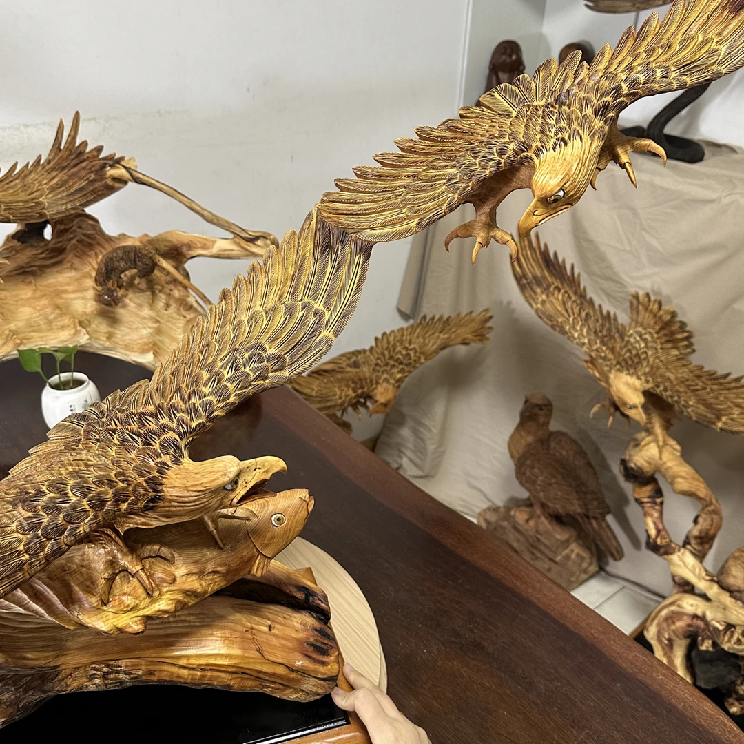 客厅玄关办公室实木雕刻工艺装饰品