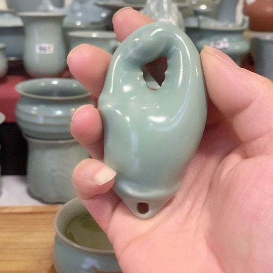 原产地汝瓷，手把件，