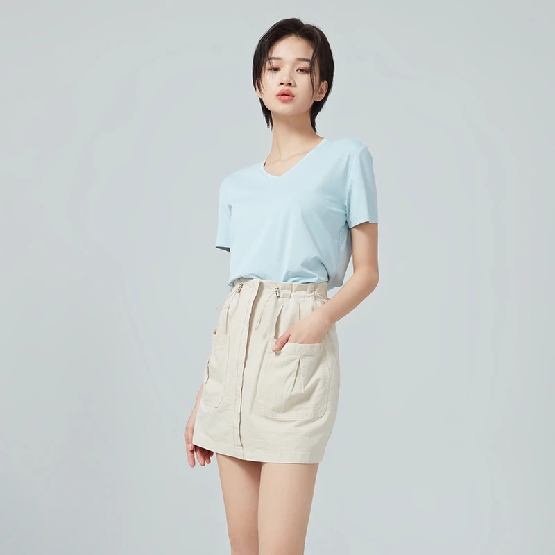 【三合竹衣】咏竹女士V领短袖T恤