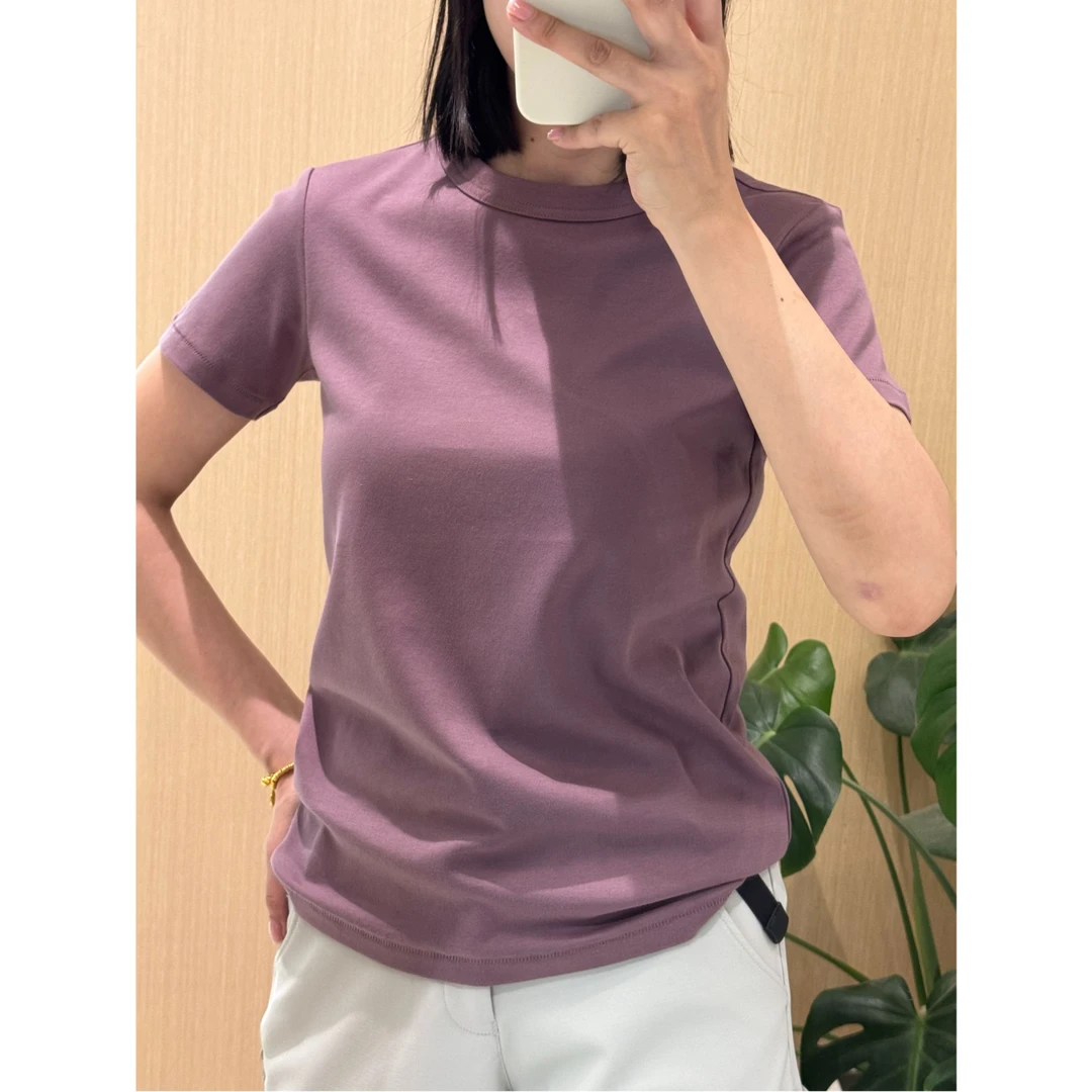 丝光棉纯棉显瘦正肩大师T晾感透气短袖T恤10#