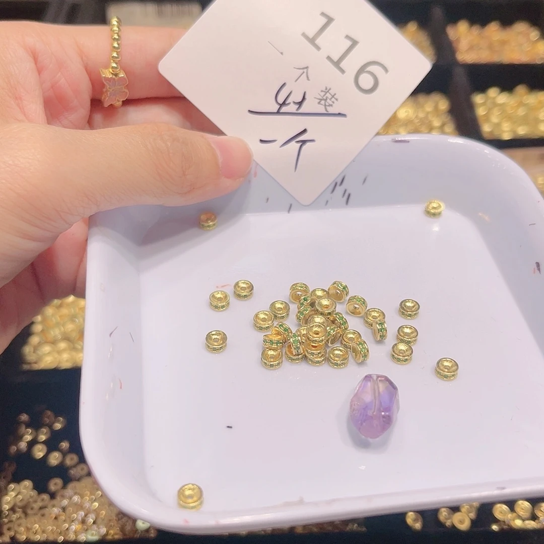 紫晶珠宝半成品银S925镀金镶嵌116