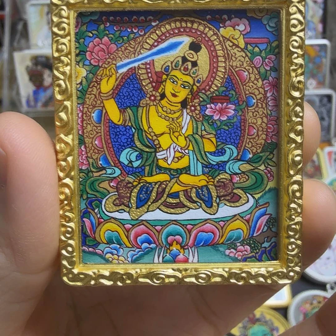 吊坠十三纯手绘4.5文殊