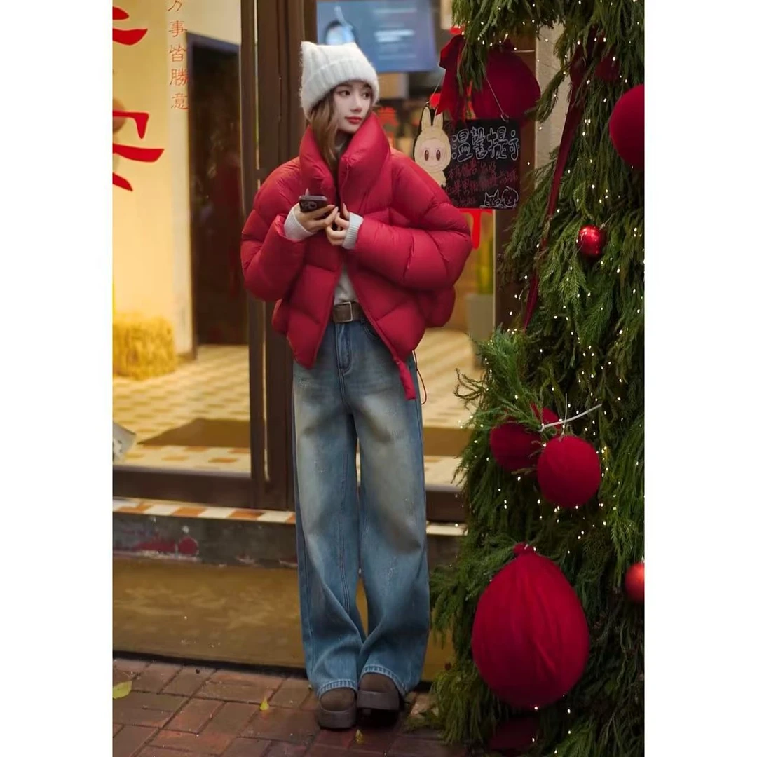 【挪威雪山】泡芙感立领保暖加厚90白鸭绒羽绒服YR1227