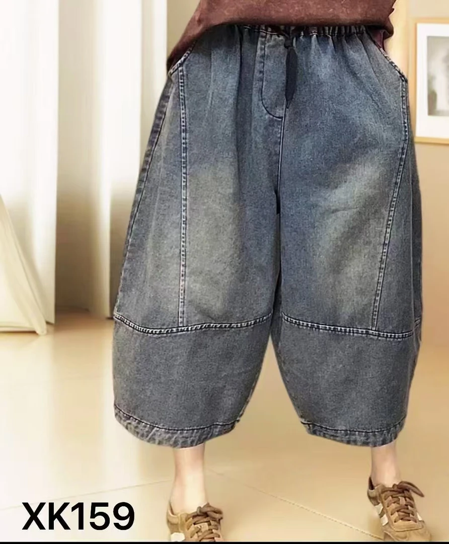 夏季宽松休闲牛仔七分裤